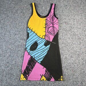 Disney Nightmare Before Christmas Womens Scoop Neck Tunic Shirt Mini Dress S USA